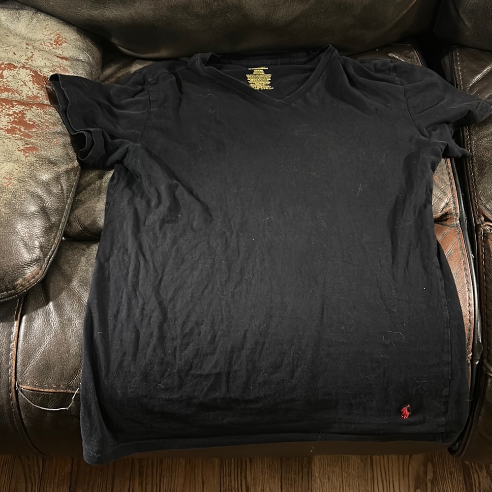 Plain Black V-Neck T-Shirt.
